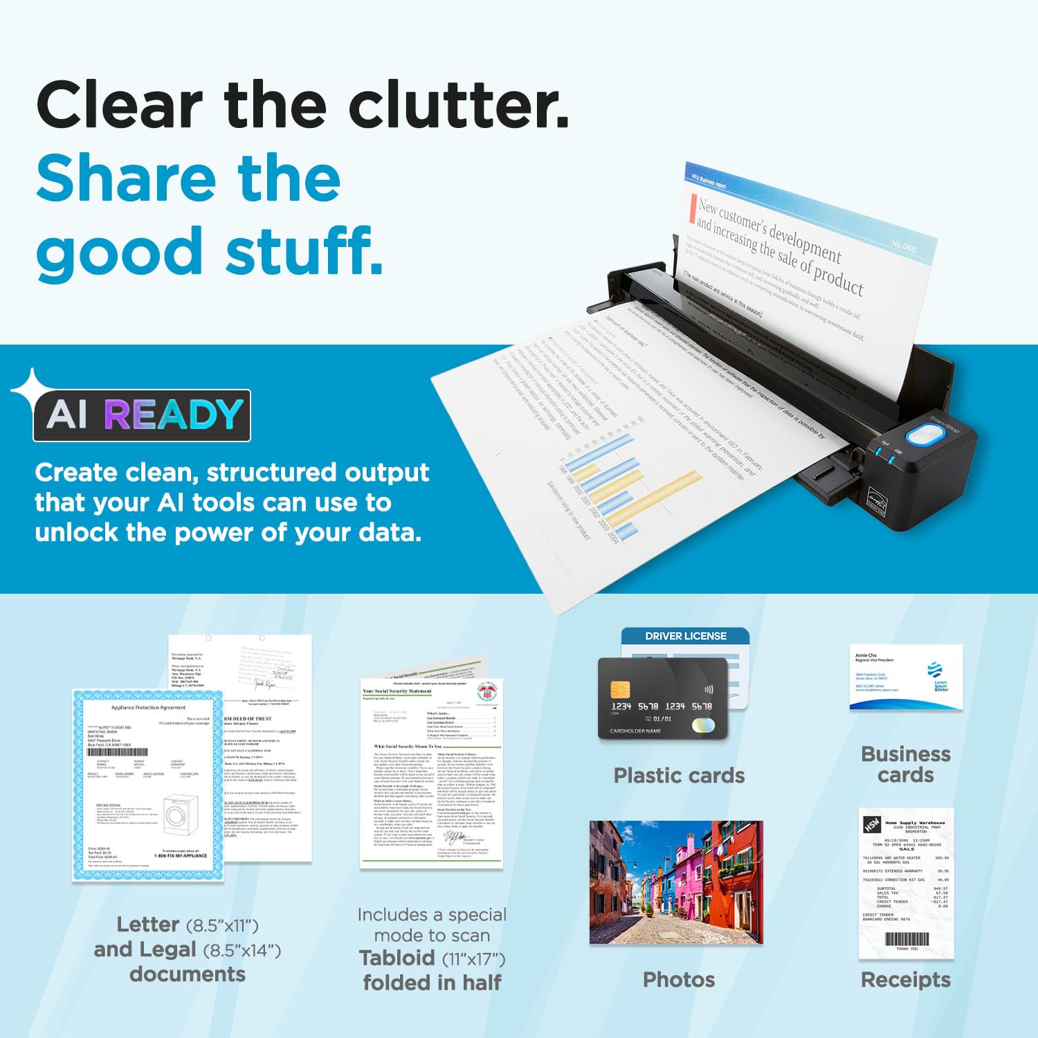 Amazon.com: ScanSnap iX100 Wireless Mobile Portable Scanner, Black